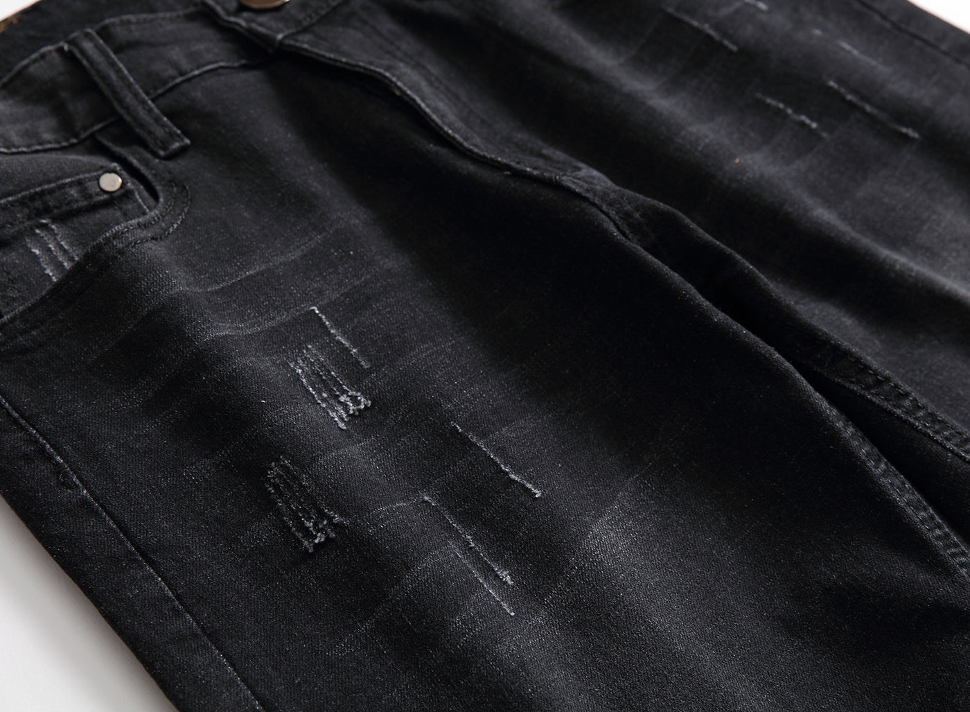 Denim Stretch Ripped Slim Denim Shorts