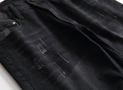 Denim Stretch Ripped Slim Denim Shorts
