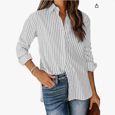 European And American Trendy Shirt Striped Pattern Printed 3D Shirt