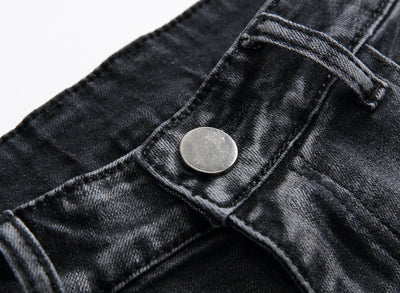 Denim Stretch Ripped Slim Denim Shorts