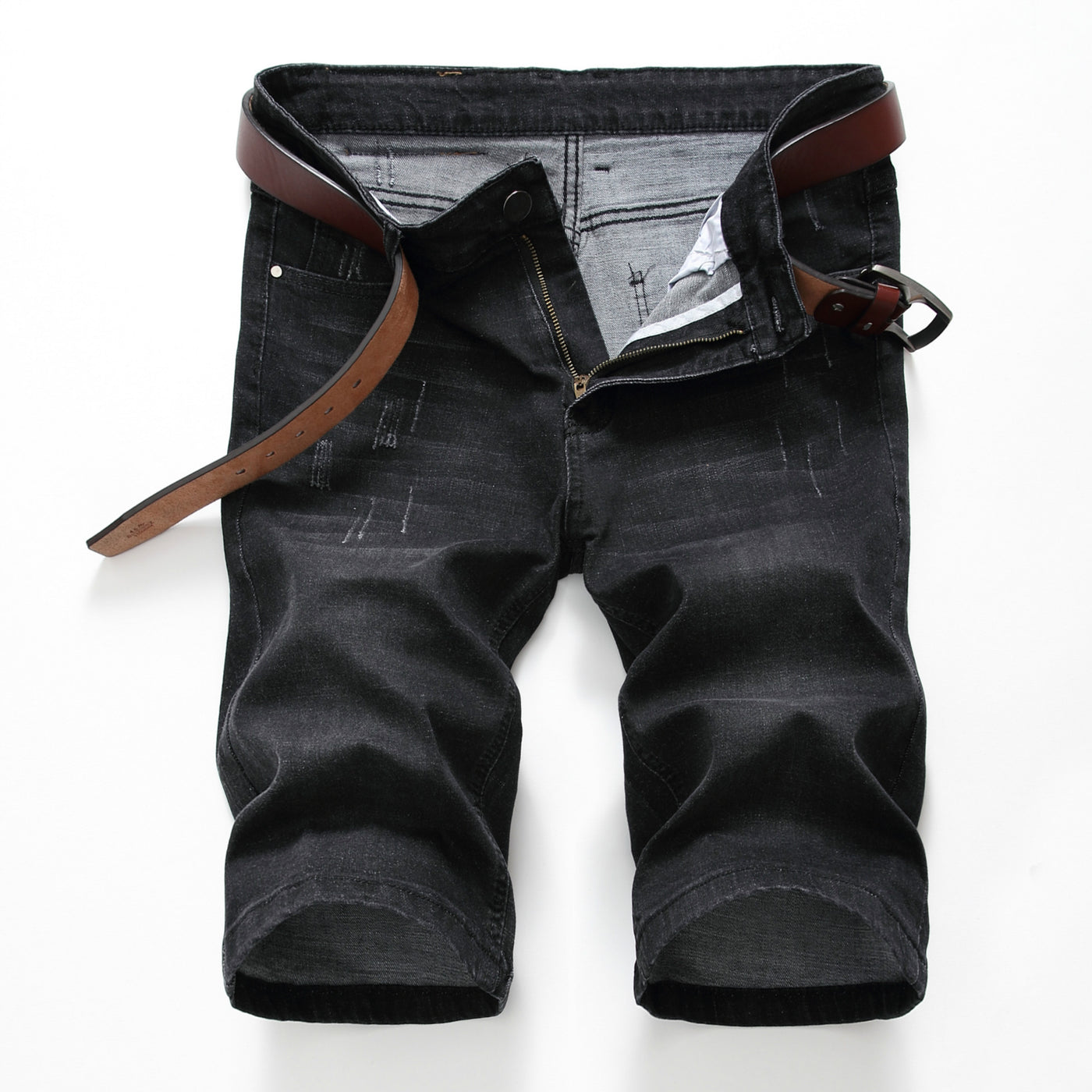 Denim Stretch Ripped Slim Denim Shorts