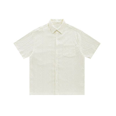 Jacquard Hollow Shirt Men's Vintage Shirt