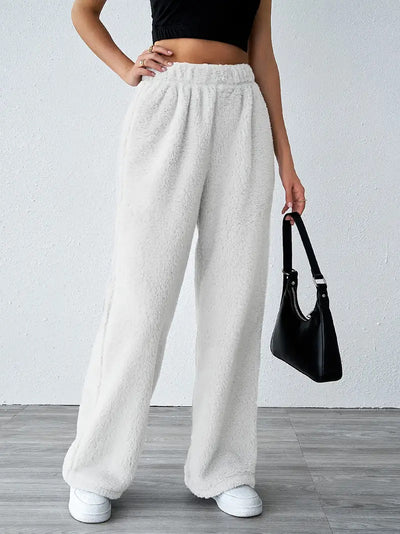 Autumn And Winter Solid Color Fashion Plush Casual Pants
