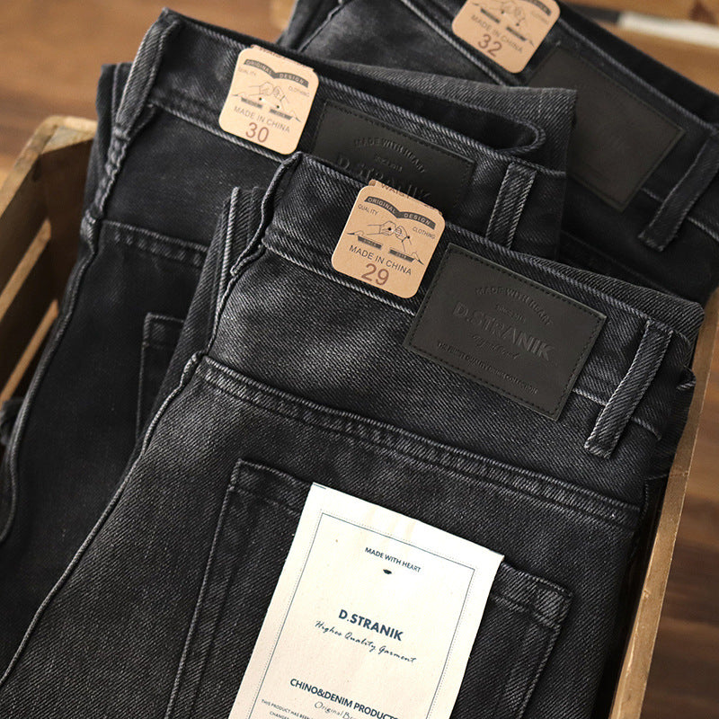 Denim Cotton Men's Heavy Black Denim Jeans