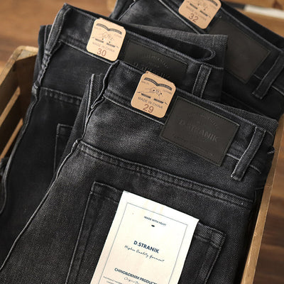 Denim Cotton Men's Heavy Black Denim Jeans