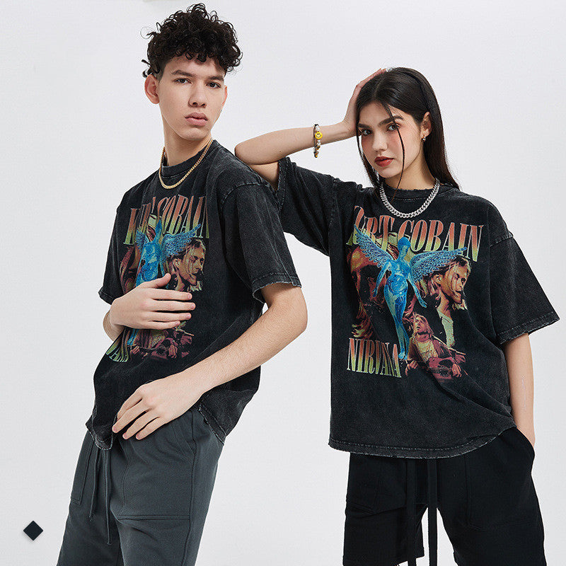 Men's Summer Vintage Print T-Shirt OVERSIZE